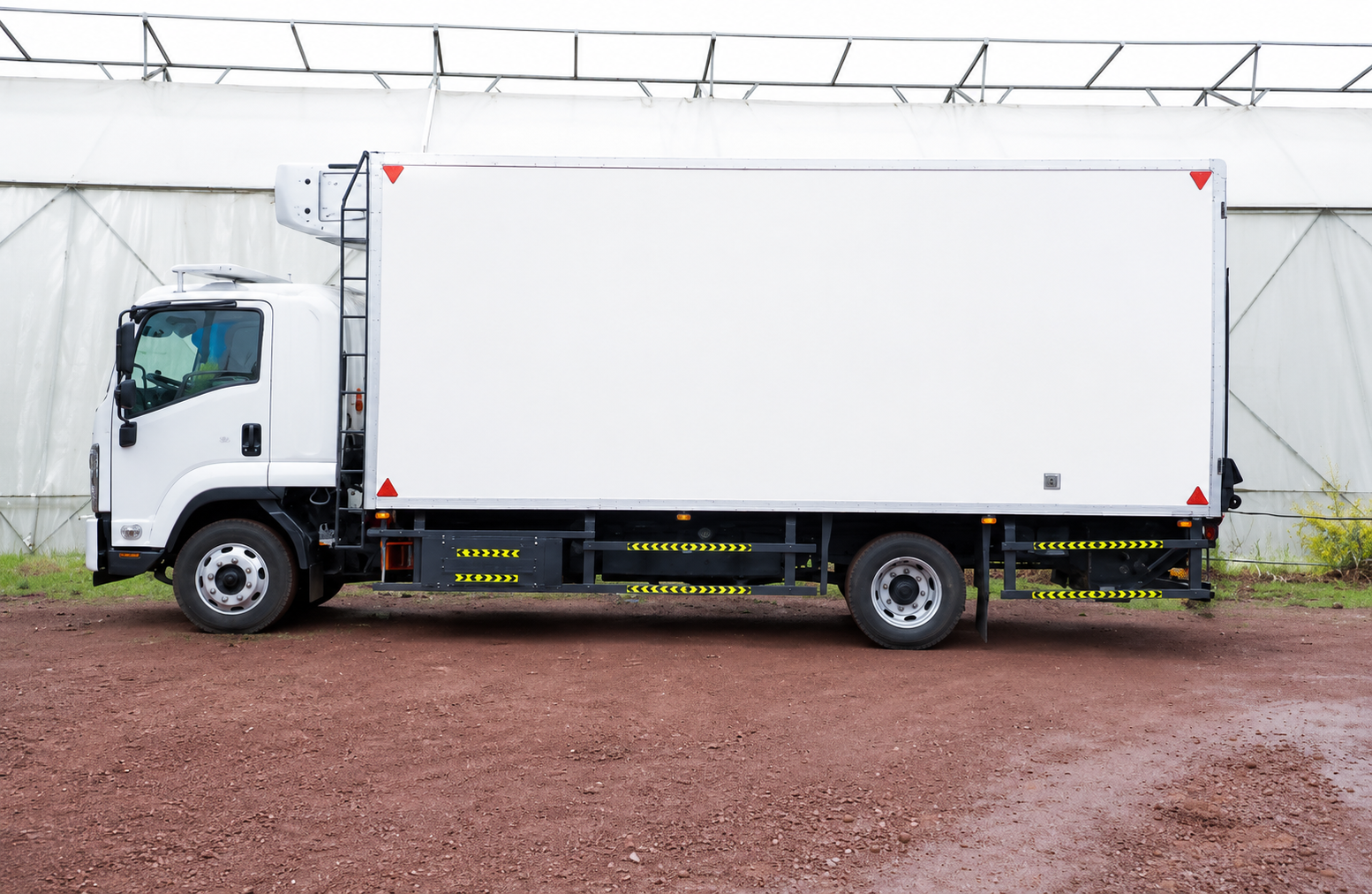 Beeco refrigerated transport truck at the farm