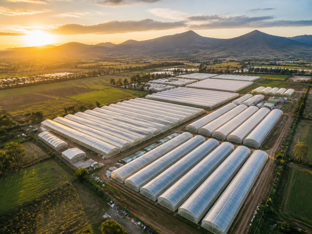 Lush green Ethiopian highland fields surrounding the Beeco farm